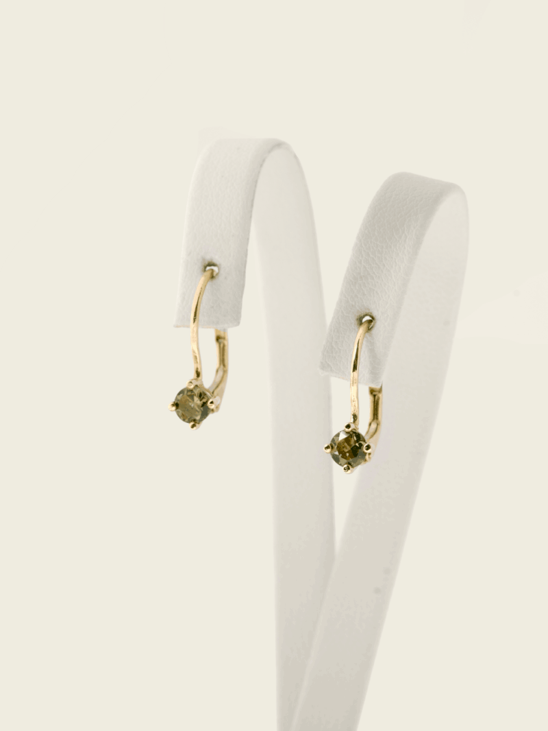 Vltavín náušnice se zlatem, 1,7g