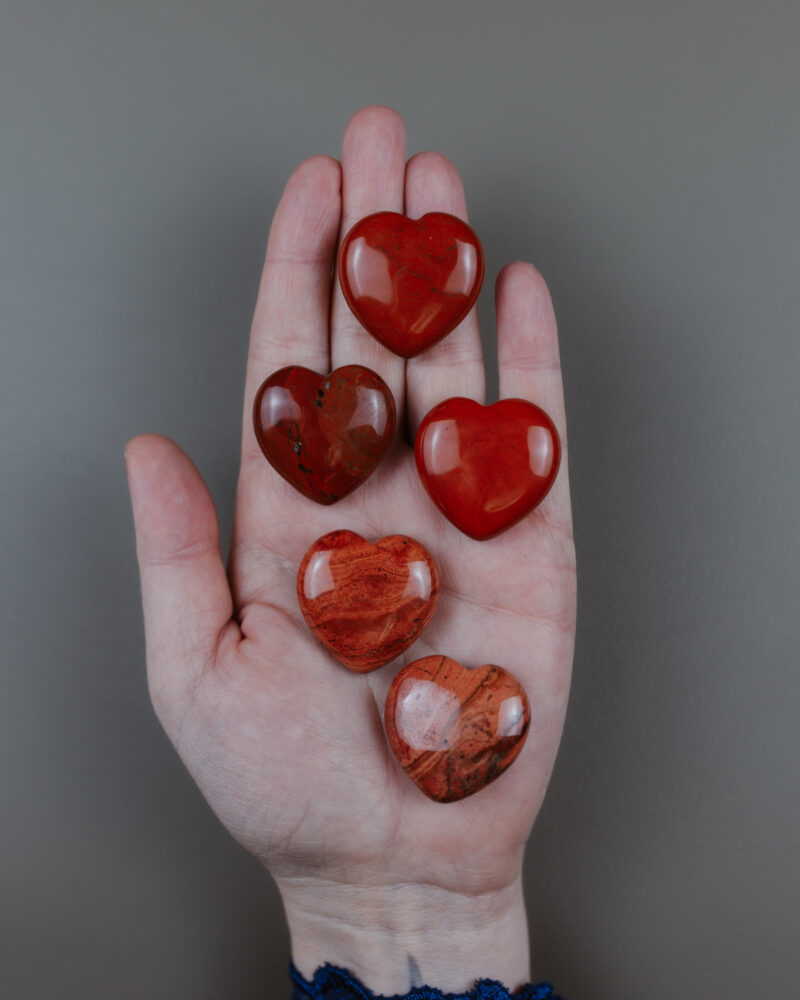 Červený Jaspis srdce, 3 cm