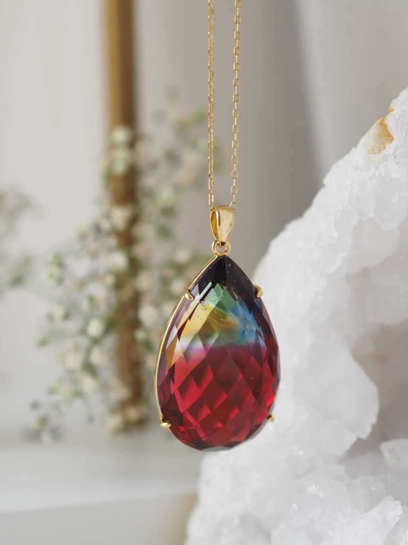 12 Andara privesek brouseny pozlaceny kapka