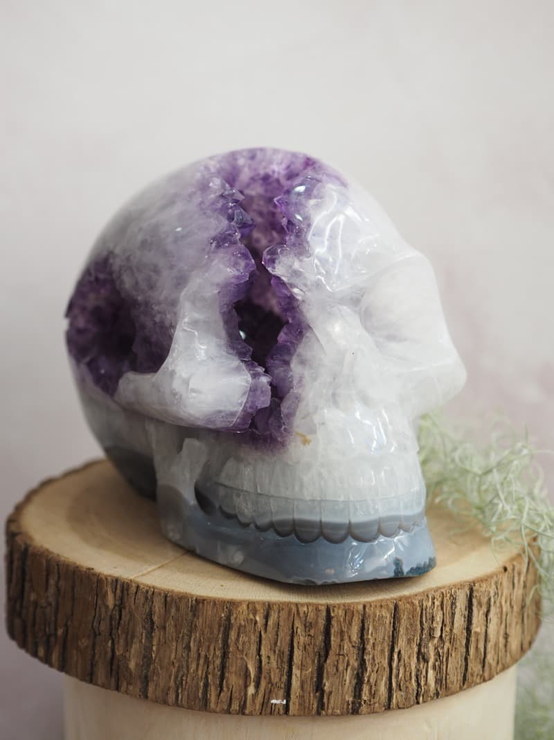 1 Lebka velka Ametyst druza Kremen