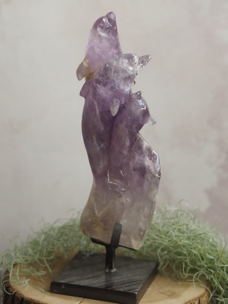 3 Soska z kamene Ametyst Delfini